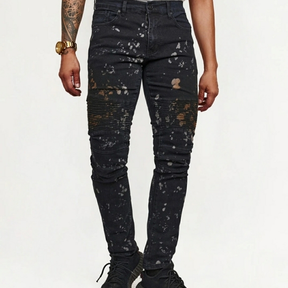 Reason Other - 🆕️ black biker denim Jean's splatters 30w-34w